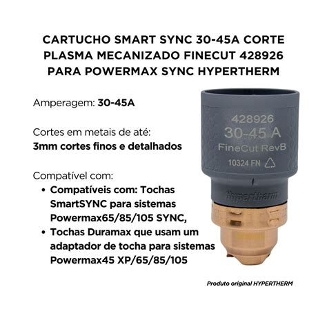 Cartucho da Hypertherm para sistemas a plasma Powermax.